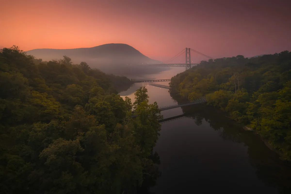 Aerial view of the Hudson River